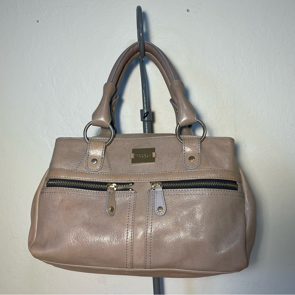 Modalu London Pippa Leather Satchel Bag Tan Gold Hardware Purse